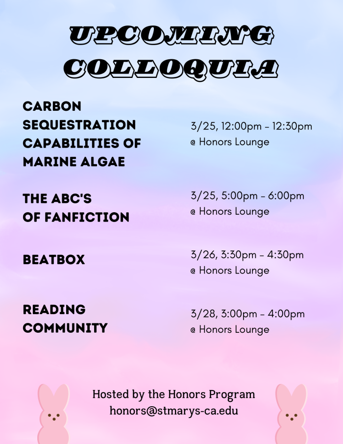 Honors Colloquia Flyer for Week 8 SP24