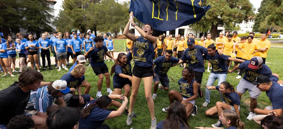 Students from Mitty Hall Cheer at First Year Olympics