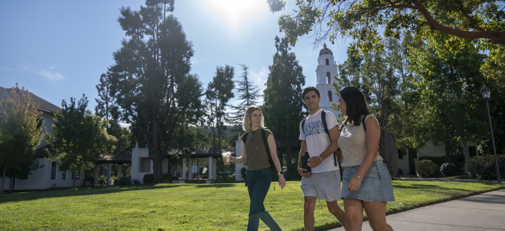 Students walking along path on Saint Mary's College