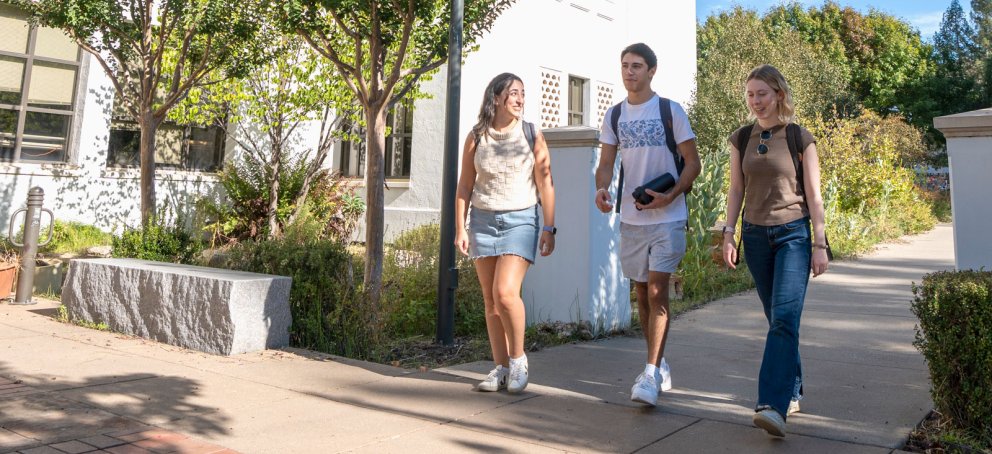students walking saint mary's campus to the marketing department